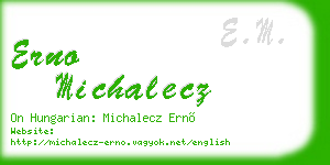 erno michalecz business card